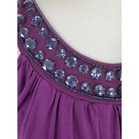 H&M Women's Purple Sleeveless Top w/ Gems Sz XS - Picture 7 of 9
